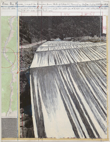 Over the river. Project for the Arkansas River, State of Colorado by Christo, Work on Paper for Sale on Singulart