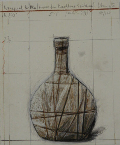 Wrapped bootle by Christo, Print for Sale on Singulart