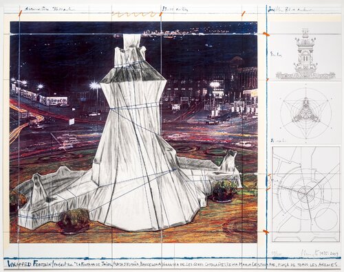 Wrapped Fountain by Christo, Print for Sale on Singulart