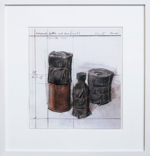 Wrapped Bottle and Cans, Project by Christo, Print for Sale on Singulart