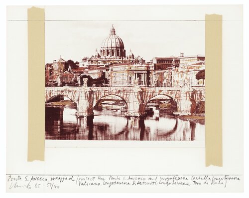 Ponte S.Angelo, Wrapped, Project for Rome (from: Five Urban Projects) by Christo, Print for Sale on Singulart