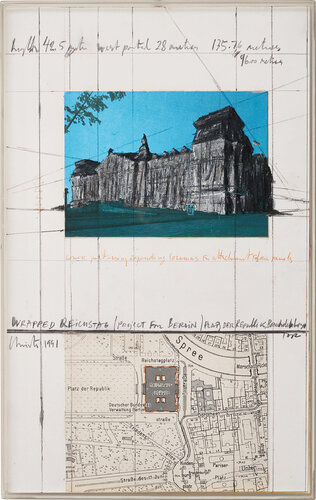 Wrapped Reichstag (Project for Berlin), Platz der Republik - Brandenburger Tor by Christo, Work on Paper for Sale on Singulart
