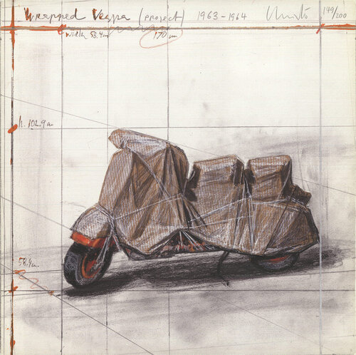 Wrapped Vespa by Christo, Print for Sale on Singulart