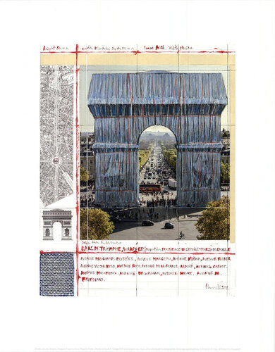 L'Arc de Triomphe, Wrapped Project for Paris III van Christo, Afdruk te koop op Singulart