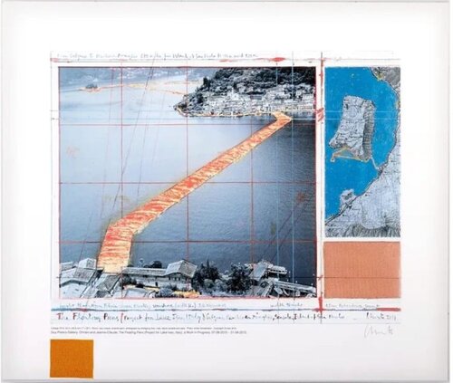 The Floating Piers, Lake Iseo, Italy  van Christo, Afdruk te koop op Singulart