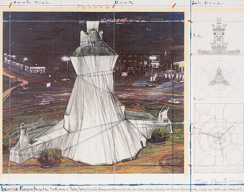 Wrapped Fountain, Barcelona by Christo, Print for Sale on Singulart
