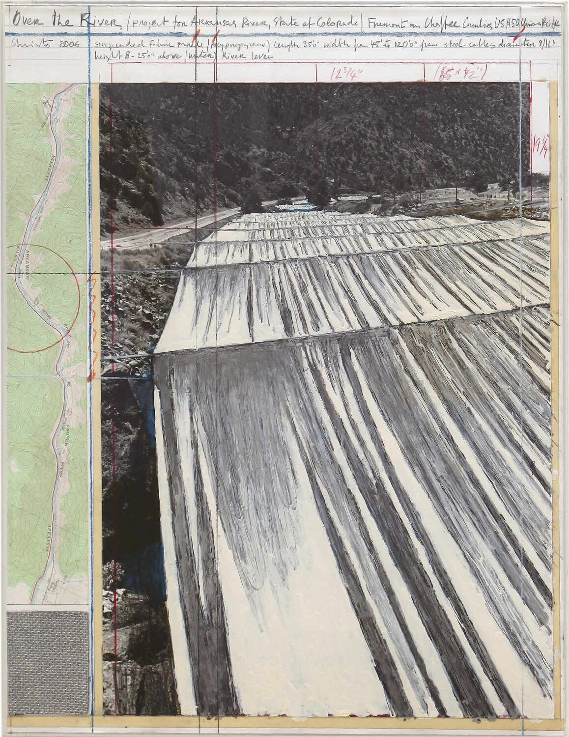 Over the river. Project for the Arkansas River, State of Colorado Christo Werk auf Papier zu verkaufen