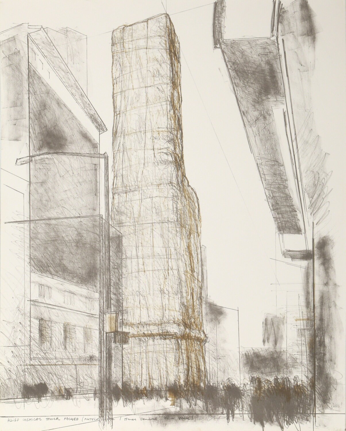 Allied Chemical Tower, Packed, Project for Number 1 Times Square Christo Druck zu verkaufen