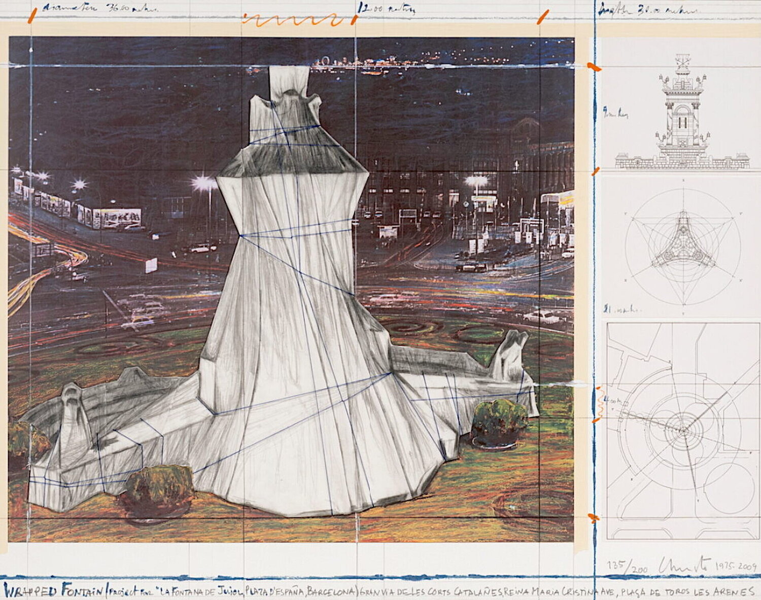 Wrapped Fountain, Barcelona Christo