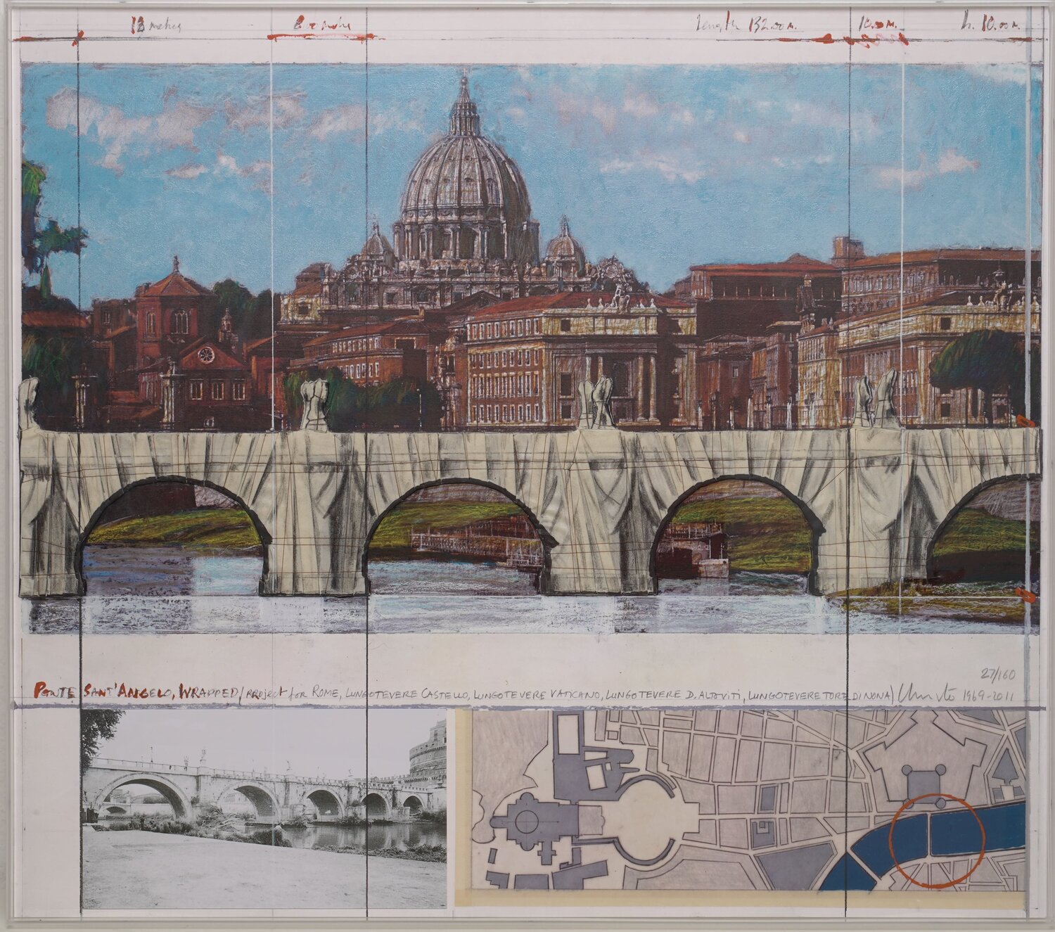 Ponte Sant'Angelo, Wrapped Christo Print for sale
