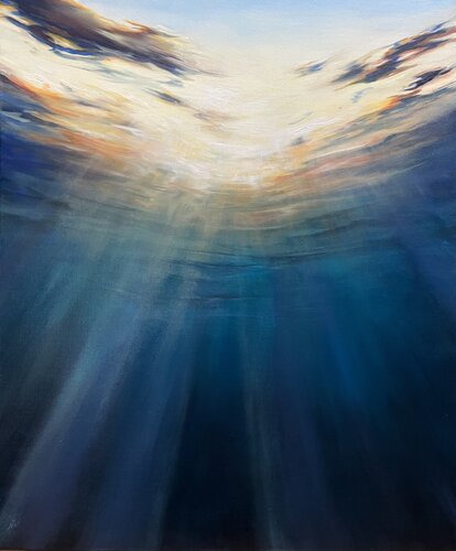 Underwater Sunset von Alesia Yeremeyeva, Malerei kaufen auf Singulart