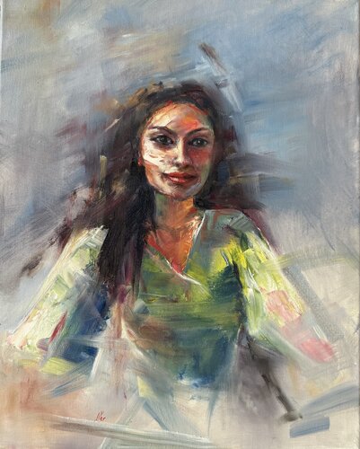 The girl - riding into Spring von Alesia Yeremeyeva, Malerei kaufen auf Singulart