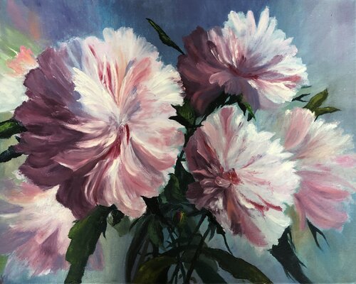 Peonies par Alesia Yeremeyeva, Peinture en vente sur Singulart