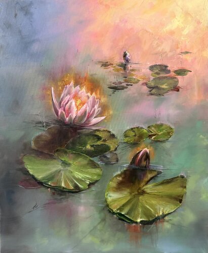 Lilies of Sunrise III von Alesia Yeremeyeva, Malerei kaufen auf Singulart