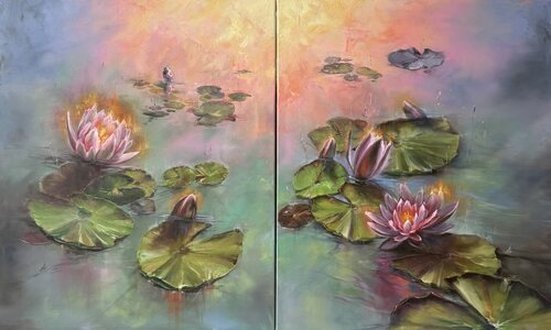 Lilies of Sunrise (set of III and IV) von Alesia Yeremeyeva, Malerei kaufen auf Singulart