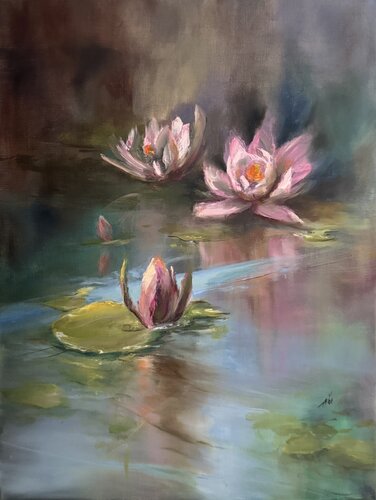 Waterlilies. In your secret garden von Alesia Yeremeyeva, Malerei kaufen auf Singulart