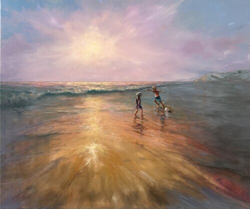 By the ocean (BFF) di Alesia Yeremeyeva, Pittura in vendita su Singulart