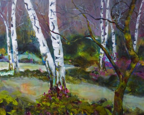 Birches di Ute Roehe, Pittura in vendita su Singulart