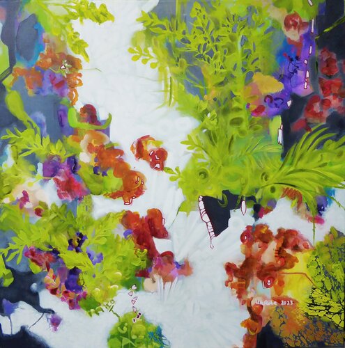Floral on Abstraction 1 di Ute Roehe, Pittura in vendita su Singulart