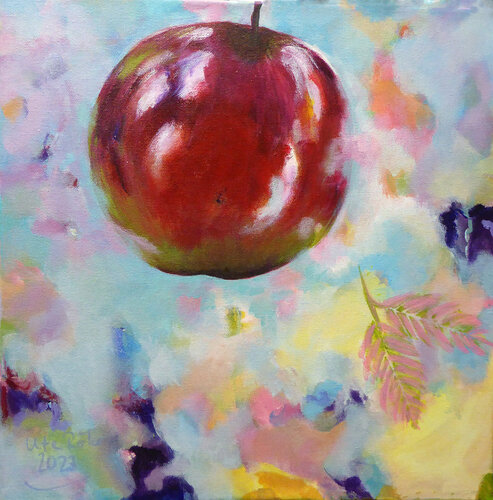 Apple in Happiness di Ute Roehe, Pittura in vendita su Singulart