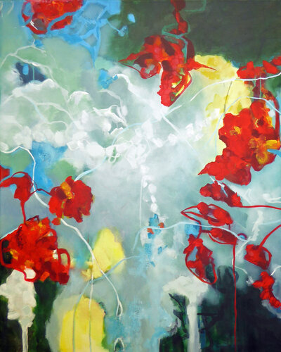 Flying Red par Ute Roehe, Peinture en vente sur Singulart