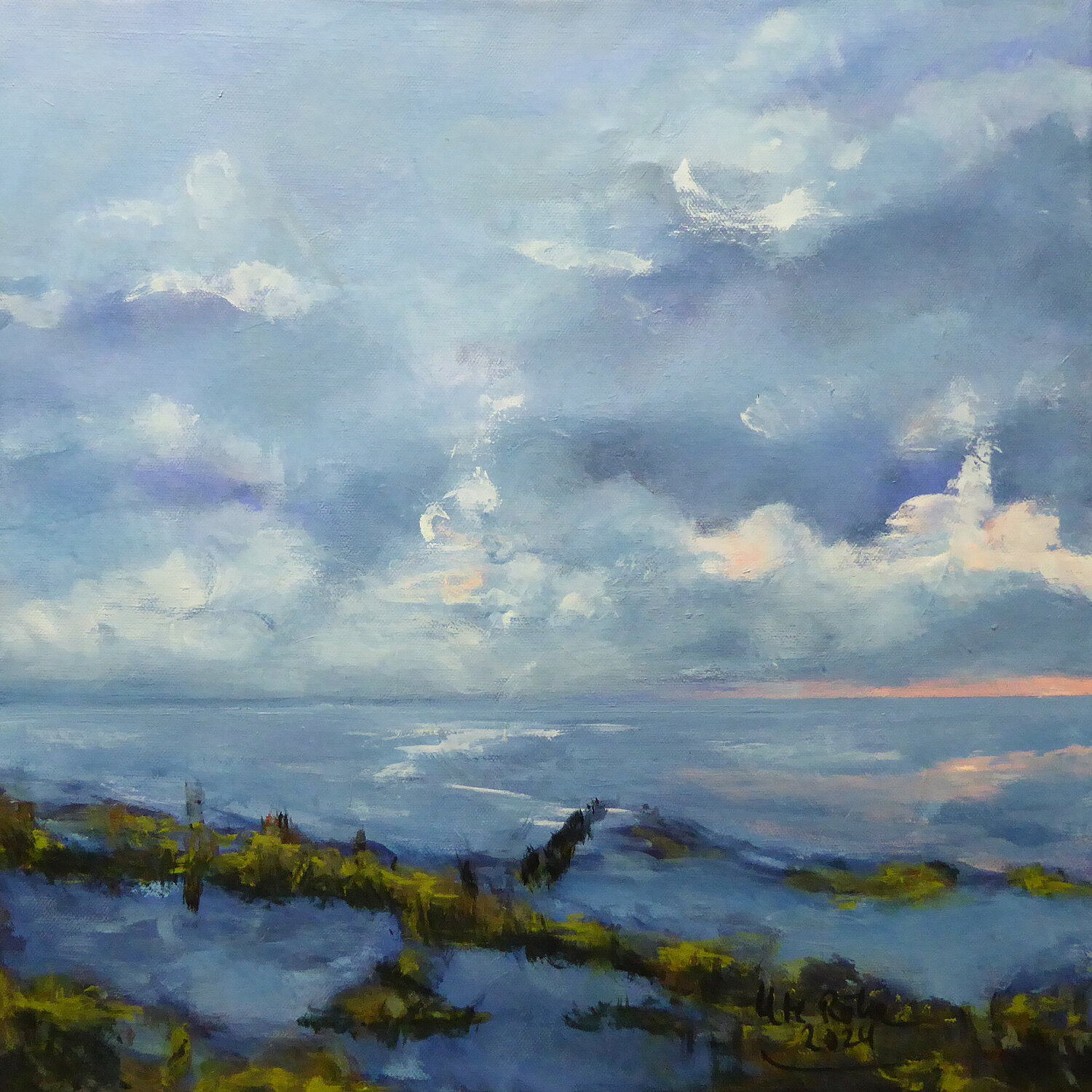 Pure North Sea 3, a Wadden Sea painting Ute Roehe Dipinto originale in vendita