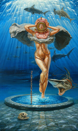 The Dive par Andrii Zhukov, Peinture en vente sur Singulart