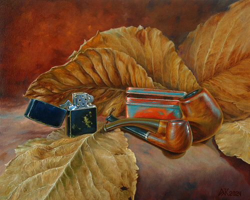Still Life with a Lighter van Andrii Zhukov, Schilderij te koop op Singulart