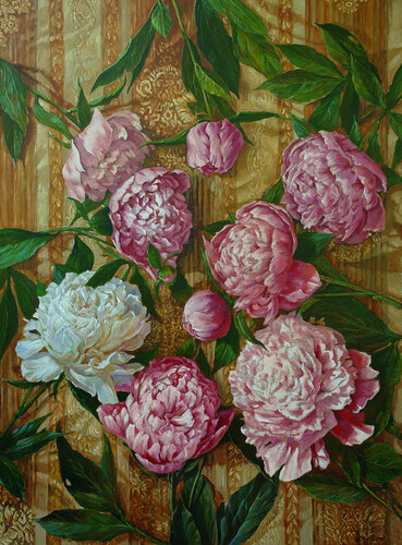 Peonies van Andrii Zhukov, Schilderij te koop op Singulart