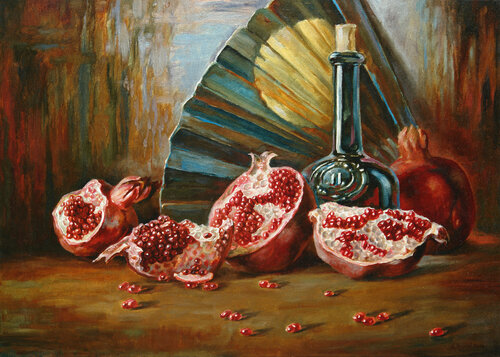 Pomegranate Hand Fan Andrii Zhukov