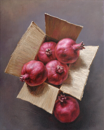 Pomegranate Box par Andrii Zhukov, Peinture en vente sur Singulart