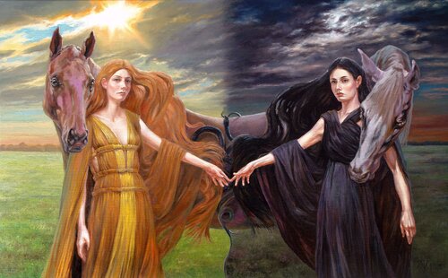 Day and Night par Andrii Zhukov, Peinture en vente sur Singulart