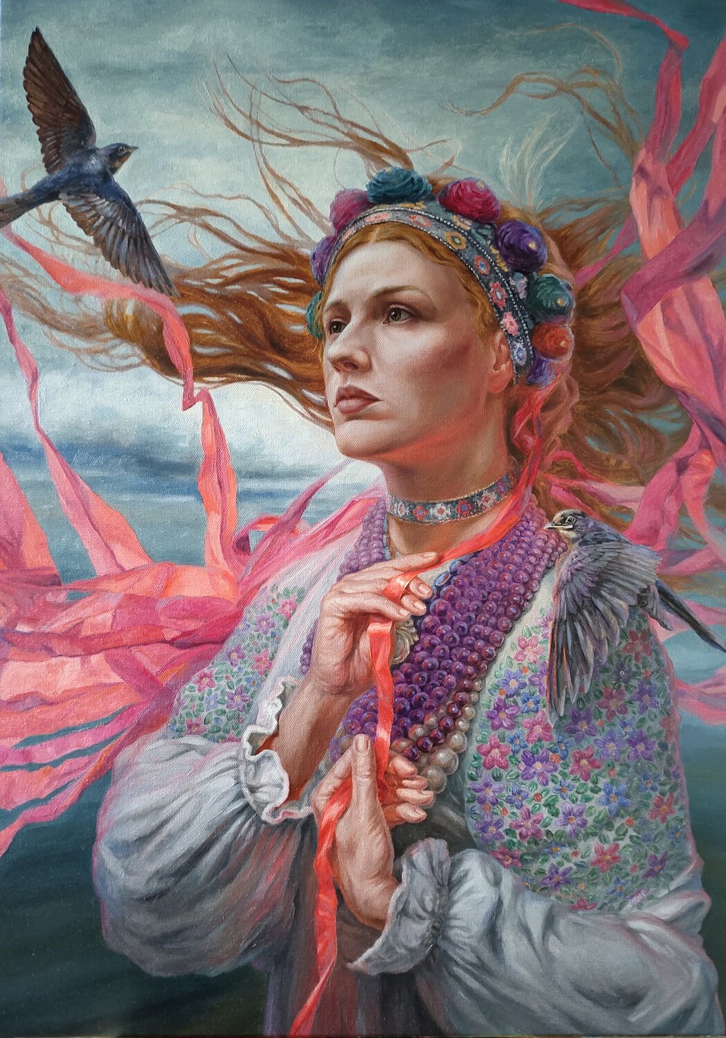 Swallows Andrii Zhukov Pintura original en venta