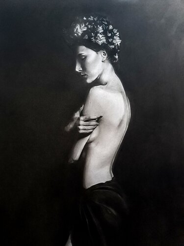 Nikas Flowers van Adrian Darby, Tekening te koop op Singulart