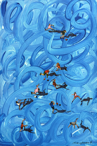 Silhouettes say that there is peace there van Bohdan Shyptenko, Schilderij te koop op Singulart