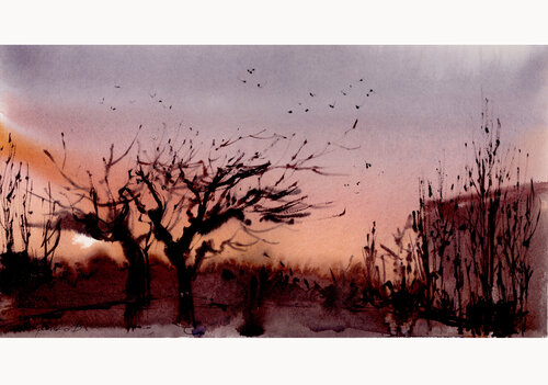 Evening landscape by Bohdan Shyptenko, Painting for Sale on Singulart