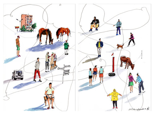 Diversity of the city de Bohdan Shyptenko, Pintura a la venta en Singulart