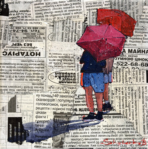 Two in the rain by Bohdan Shyptenko, 회화 for Sale on Singulart