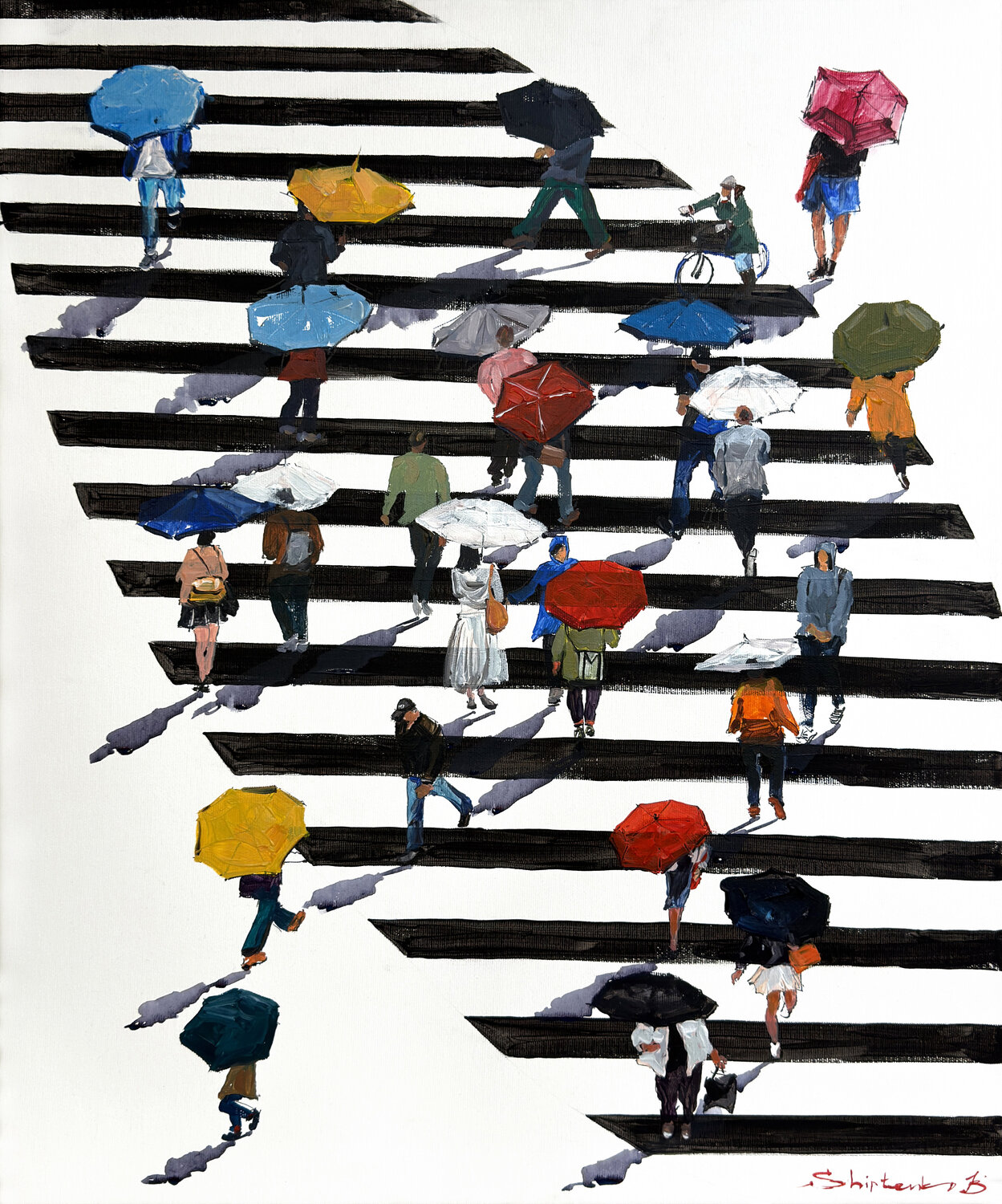 And we walked in the rain Bohdan Shyptenko Dipinto originale in vendita
