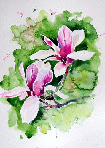 Beautiful magnolia de Anna Brigitta Kovacs, Pintura a la venta en Singulart