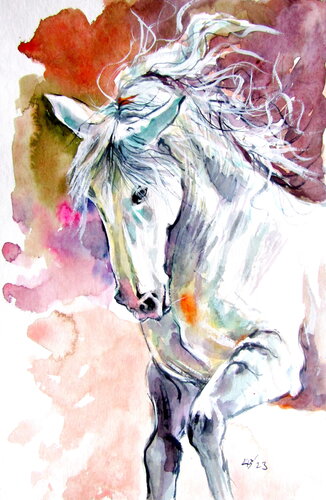 Andalusian horse par Anna Brigitta Kovacs, Peinture en vente sur Singulart