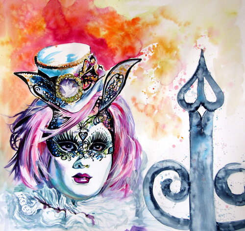 Carnival of Venice II van Anna Brigitta Kovacs, Schilderij te koop op Singulart