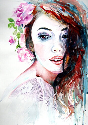 Beautiful girl II di Anna Brigitta Kovacs, Pittura in vendita su Singulart