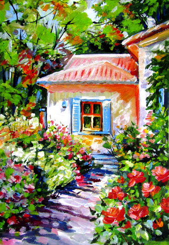 Summer mood IV di Anna Brigitta Kovacs, Pittura in vendita su Singulart