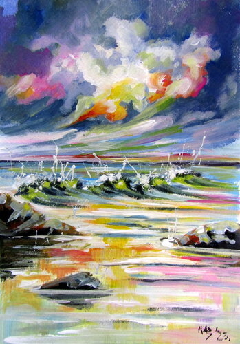 Waves van Anna Brigitta Kovacs, Schilderij te koop op Singulart