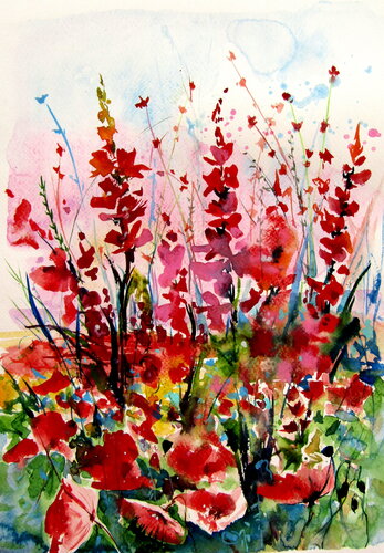 Summer wildflowers von Anna Brigitta Kovacs, Malerei kaufen auf Singulart