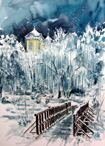 Snowfall di Anna Brigitta Kovacs, Pittura in vendita su Singulart