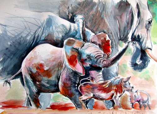 Elephant baby playing Anna Brigitta Kovacs