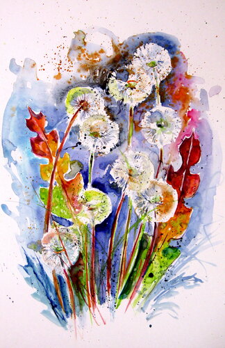 Old dandelions III van Anna Brigitta Kovacs, Schilderij te koop op Singulart