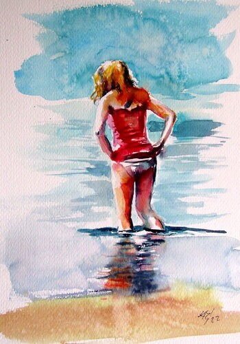 Girl in the water van Anna Brigitta Kovacs, Schilderij te koop op Singulart